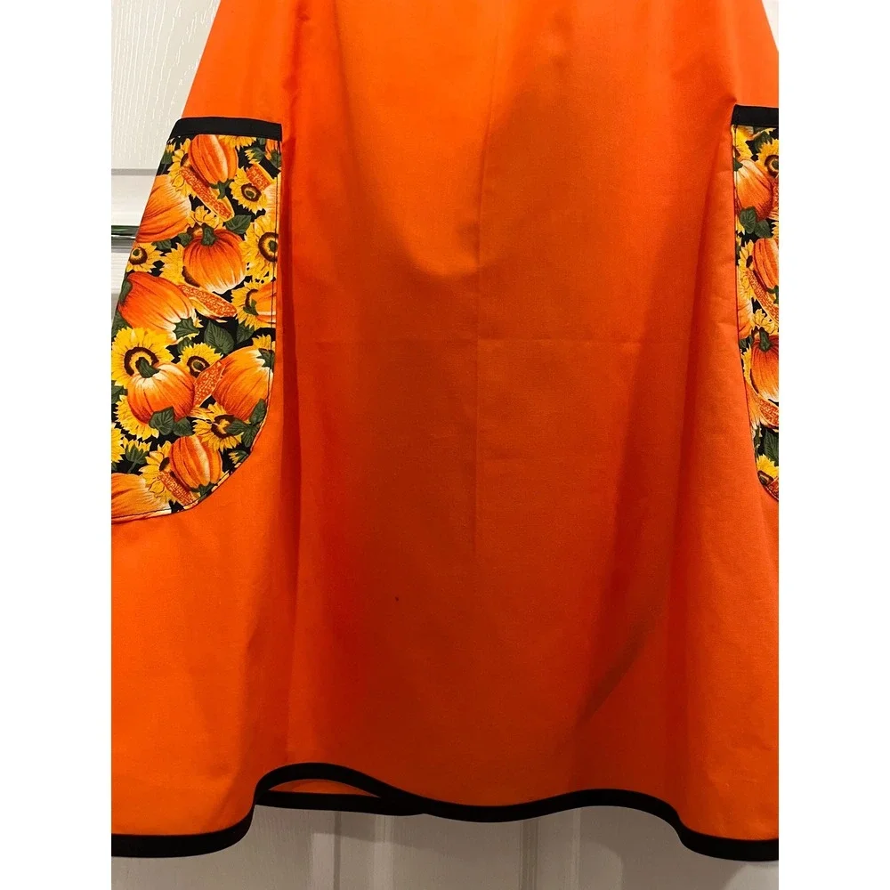 CrissCross Apron Fall Halloween: Cottagecore Pumpkin Apron Sizes L-XXL Crossback